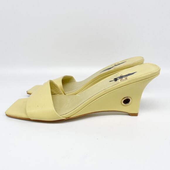 Jeffrey Campbell Women's Yellow Square Toe Mule Heels Size 7 - Picture 5 of 15
